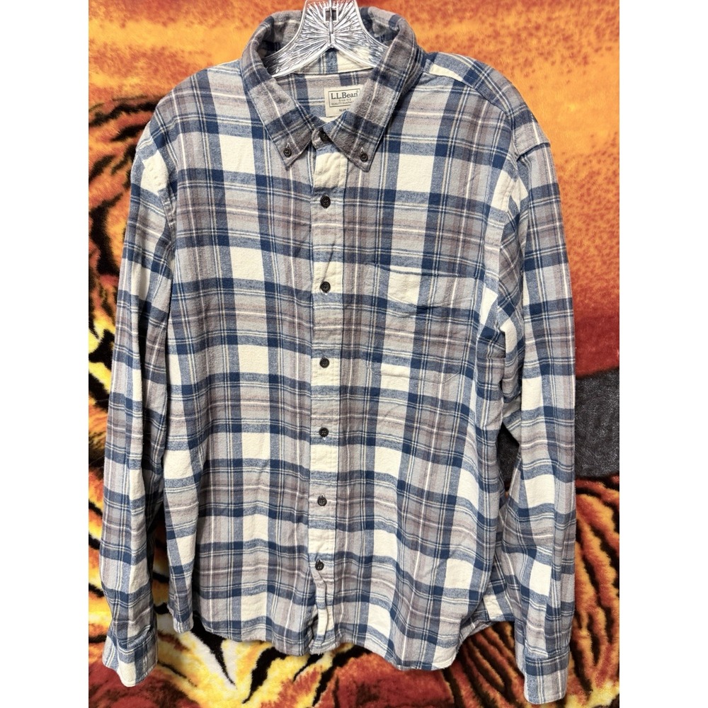 LL BEAN FLANNEL XL SLIM FIT Soft Item 510590 100% Cotton